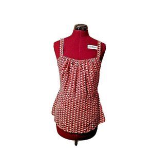 CAbi Womens Tank Top Size 8 Multicolor Dream Day Adjustable Straps Peplum
